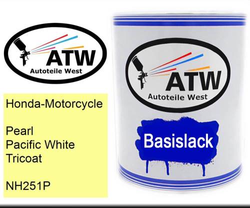 Honda-Motorcycle, Pearl Pacific White Tricoat, NH251P: 1L Lackdose, von ATW Autoteile West.